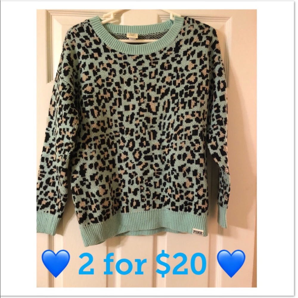 Turquoise Leopard Sweater
